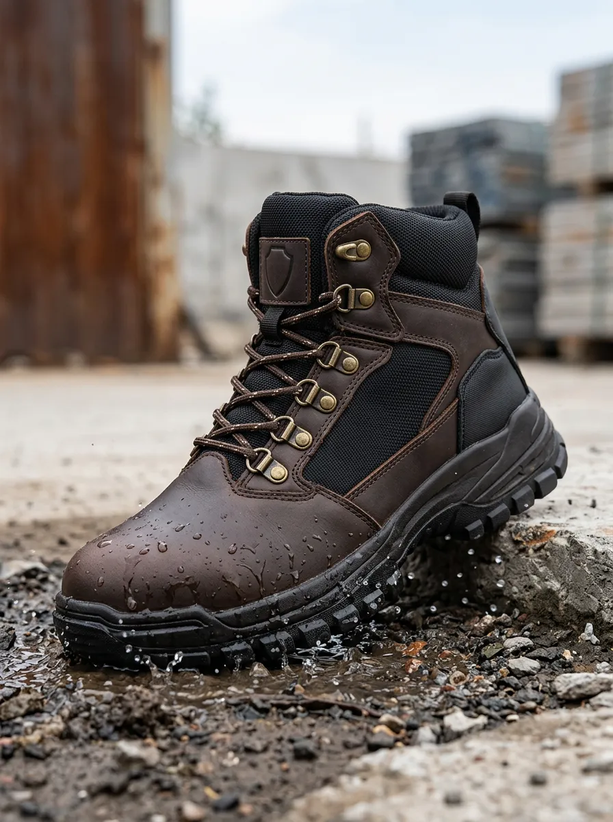 Unisex Waterproof Leather Tactical Printed Work Boots