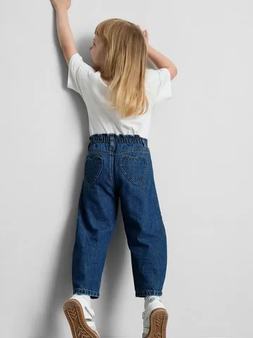 1-9yrs | Pure Cotton Paperbag Barrel Leg Jeans