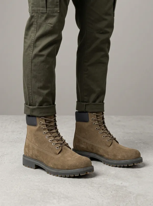 Unisex Everyday Outdoor Lover Topographic Pattern Print Work Boots