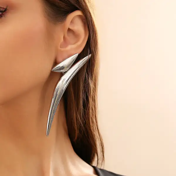 Geometric Triangle Statement Earrings