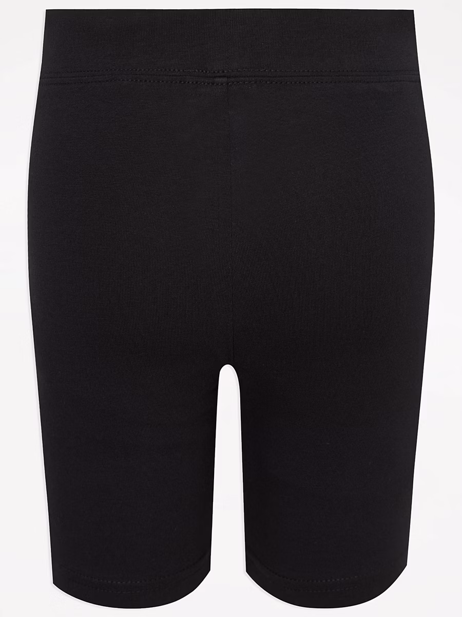 Black Cotton Rich Jersey School Cycling Shorts 5 Pack detail 1