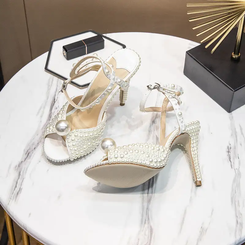 Square Toe Ankle Strap Rhinestone Lightweight Pumps