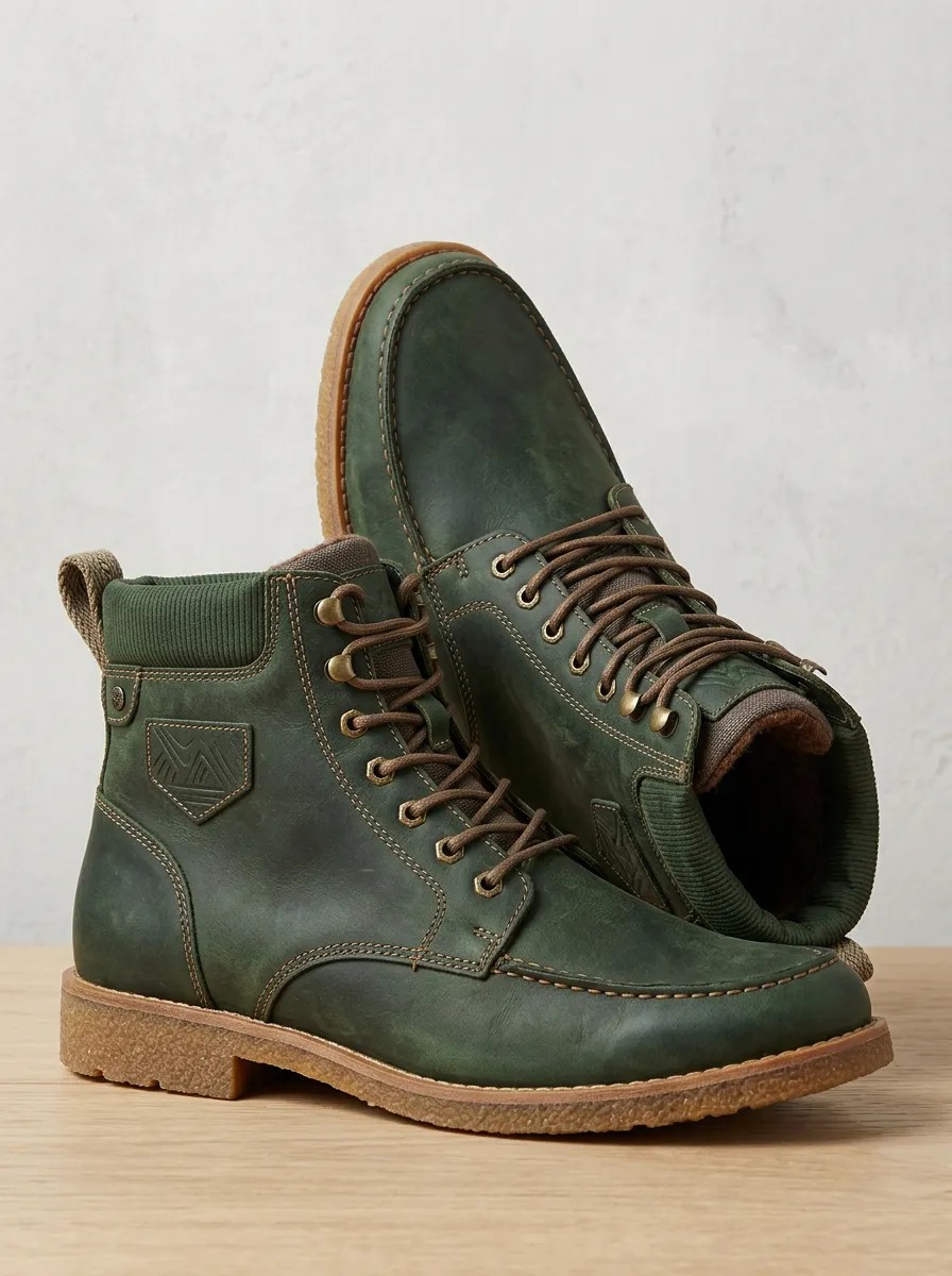 Sport Leather Look Graphic Design Unisex Warm Boots