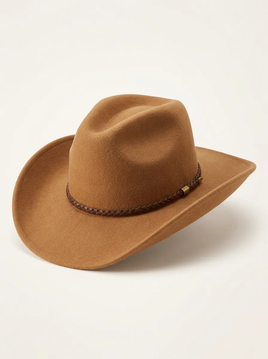 Brown Felt Western Hat with Braided Band