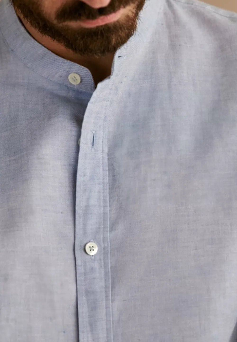 Classic White Cotton Linen Blend Button Up Shirt