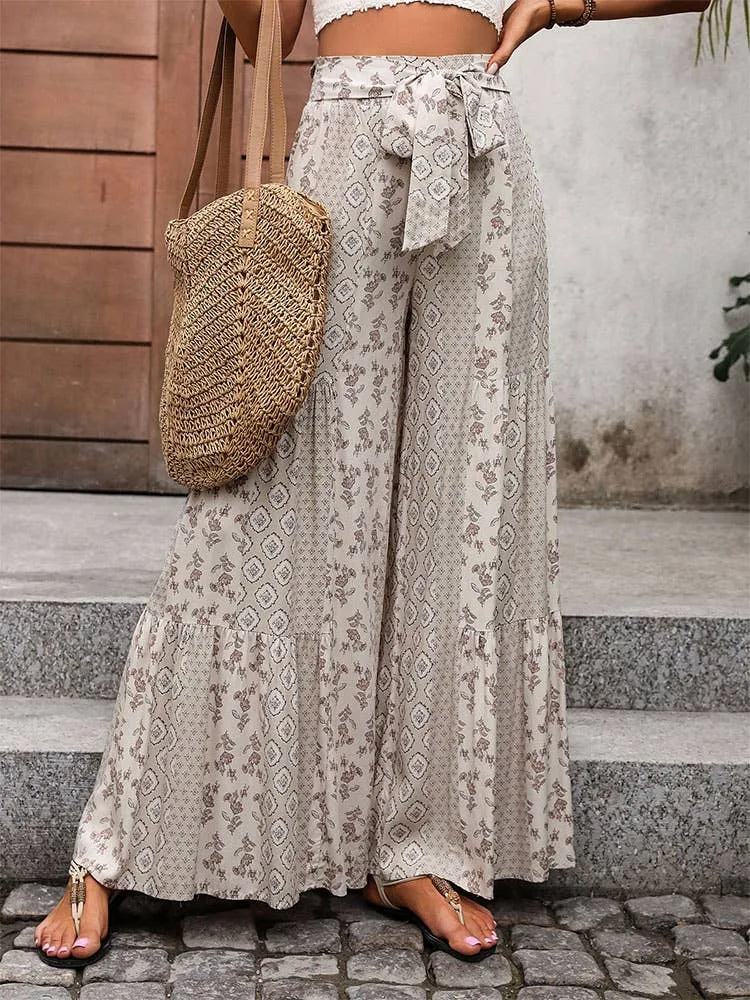 Earthy Bohemian Wide Leg Pants