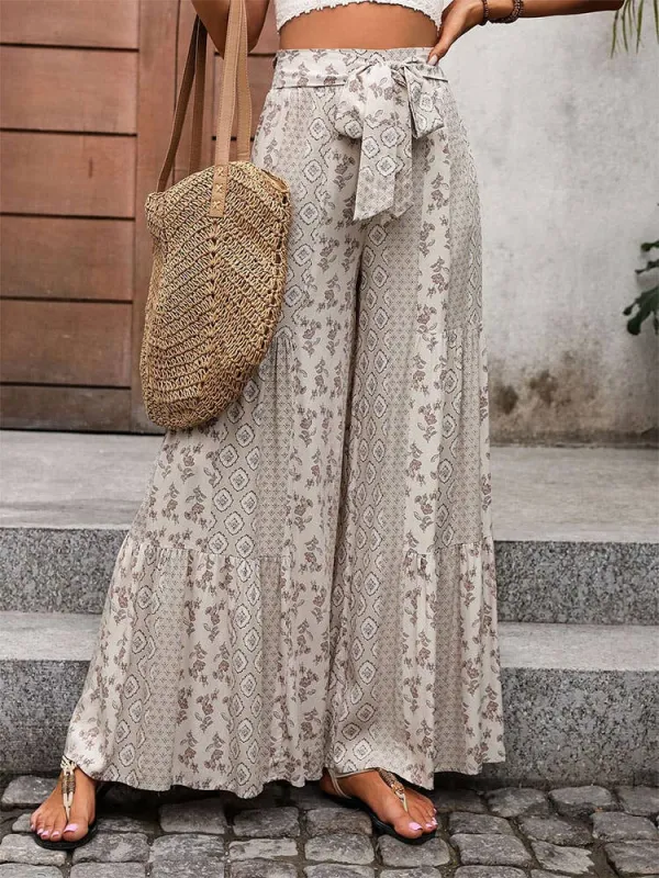 Earthy Bohemian Wide Leg Pants