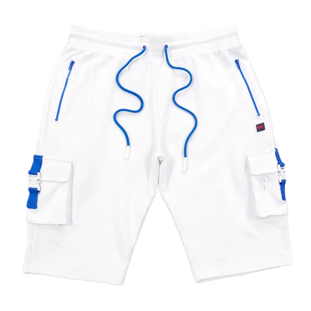 Fleece Cargo Shorts White