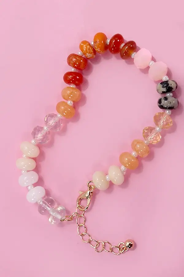 Agate Glass Bead Bracelet