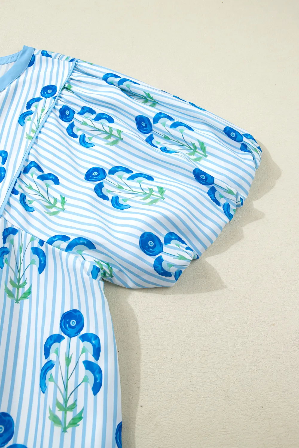 Blue Floral Plus Size Dress