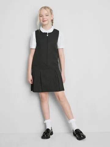 7-15yrs | 2pk Pleated Pinafore School Dresses