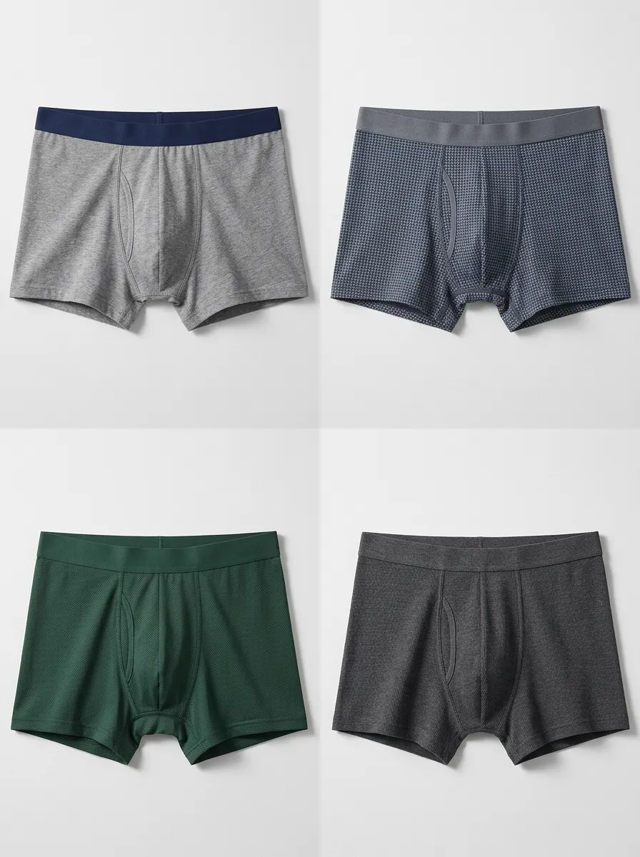 Men's Solid and Patterned Cotton Blend Printed Boxer Briefs