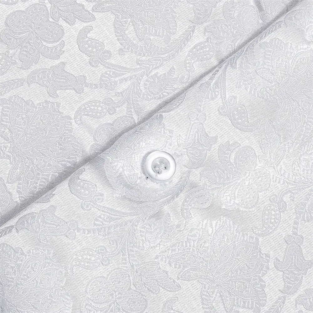 Relaxed Paisley Long Sleeve Silk Dress Shirt