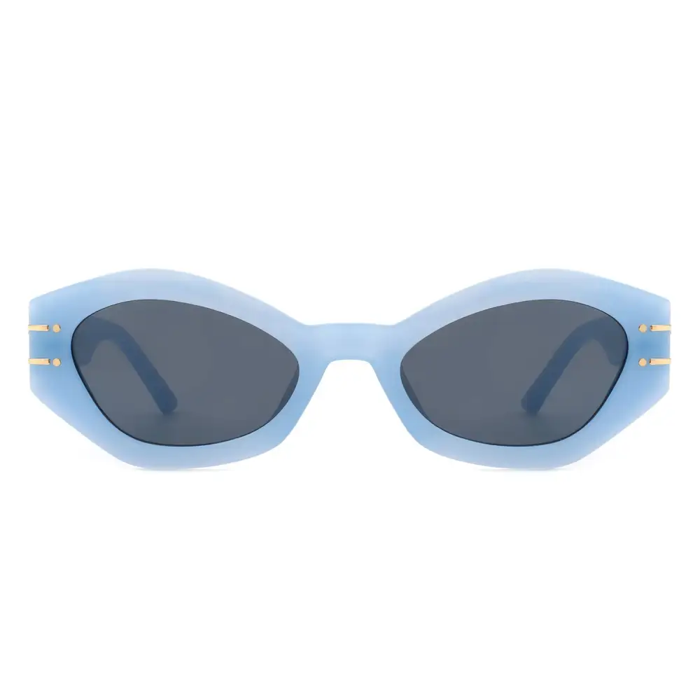 Relaxed Cat Eye Oval Frame Sunglasses