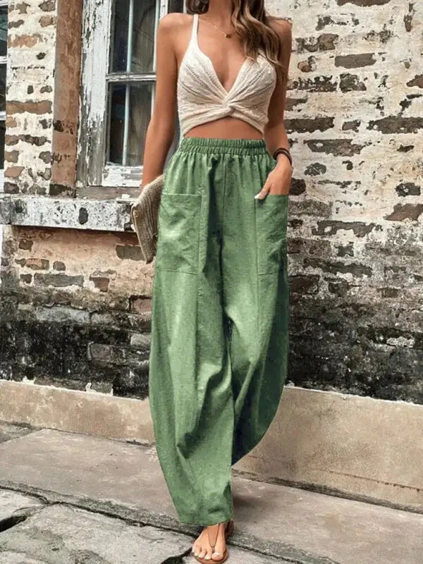 Pants Clean Pocket Elastic Trousers