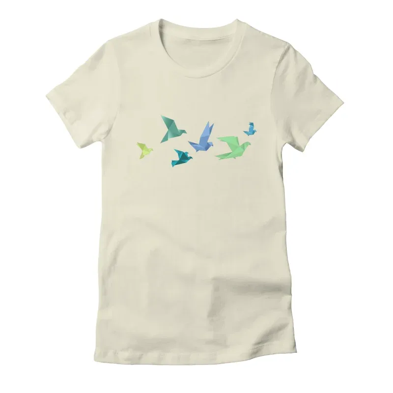 Artistic Paper Crane Pattern Cotton Short-Sleeved