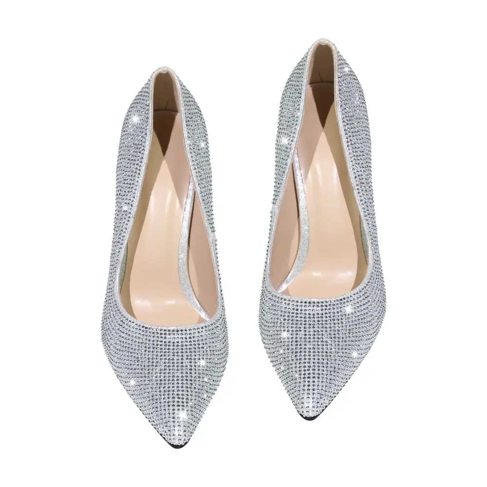 Sleek Rhinestone Pointed Toe Stiletto Pumps