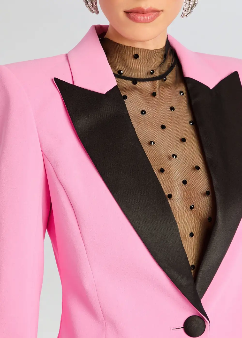 Lapel Pink Blazer