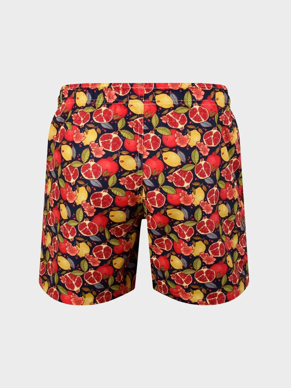 Men's Lemon and Pomegranate Print Swim Trunks