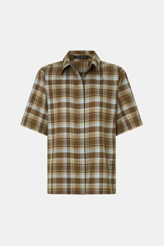 Chocolate Check Short Sleeve Checked Shirt