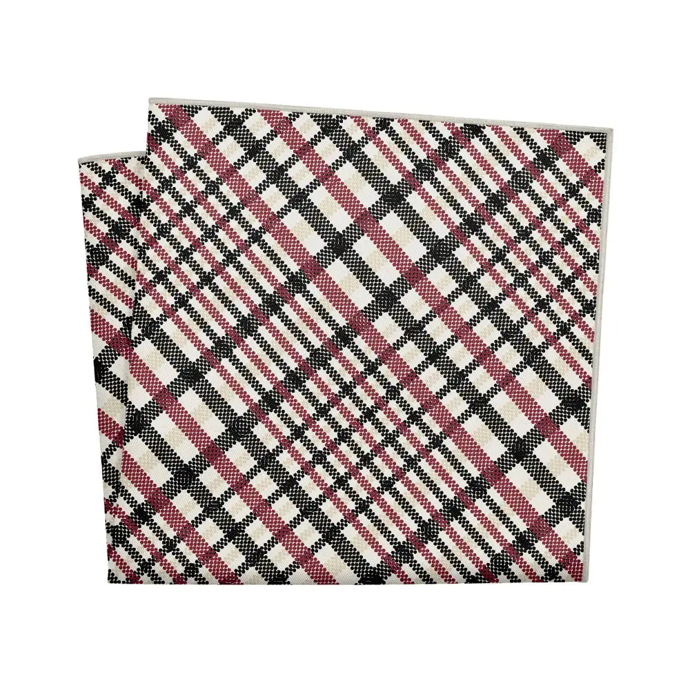 Distinctive Minimal Plaid Textured Pocket Square