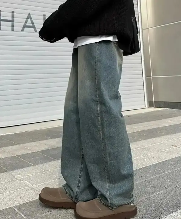 Classic Faded Straight Leg Jeans