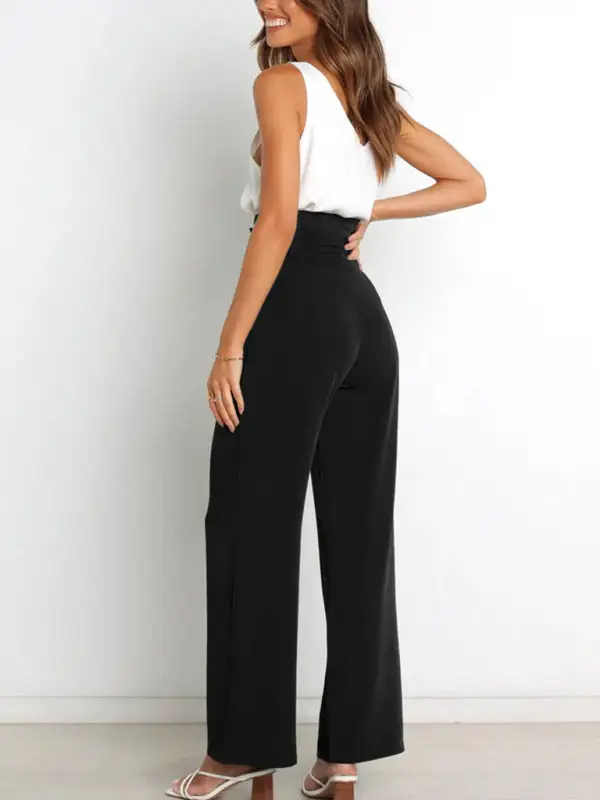 Trousers Versatile Wide Leg Belt