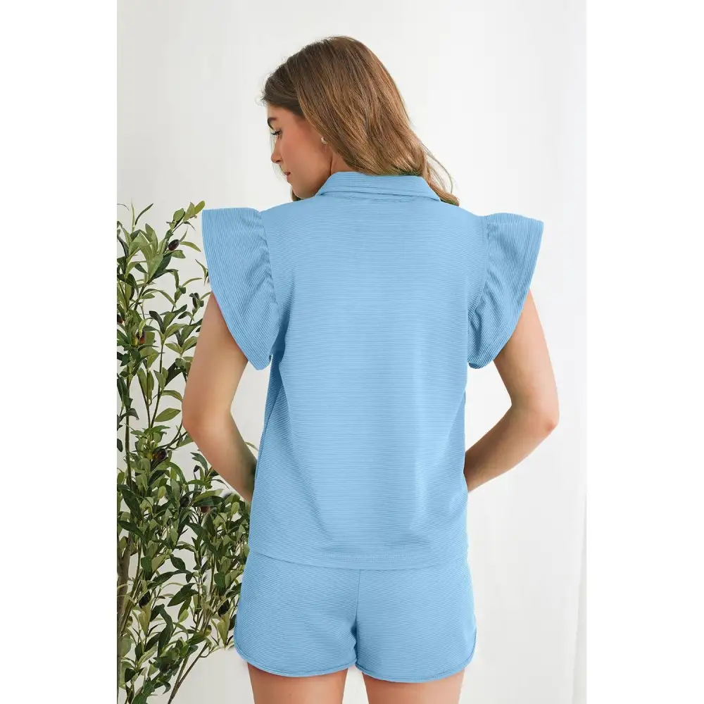 Striped Collared Matching Set