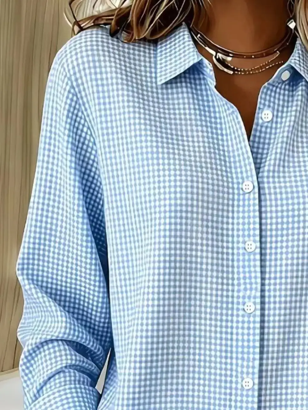 Button-up Long Sleeve Plaid Shirt