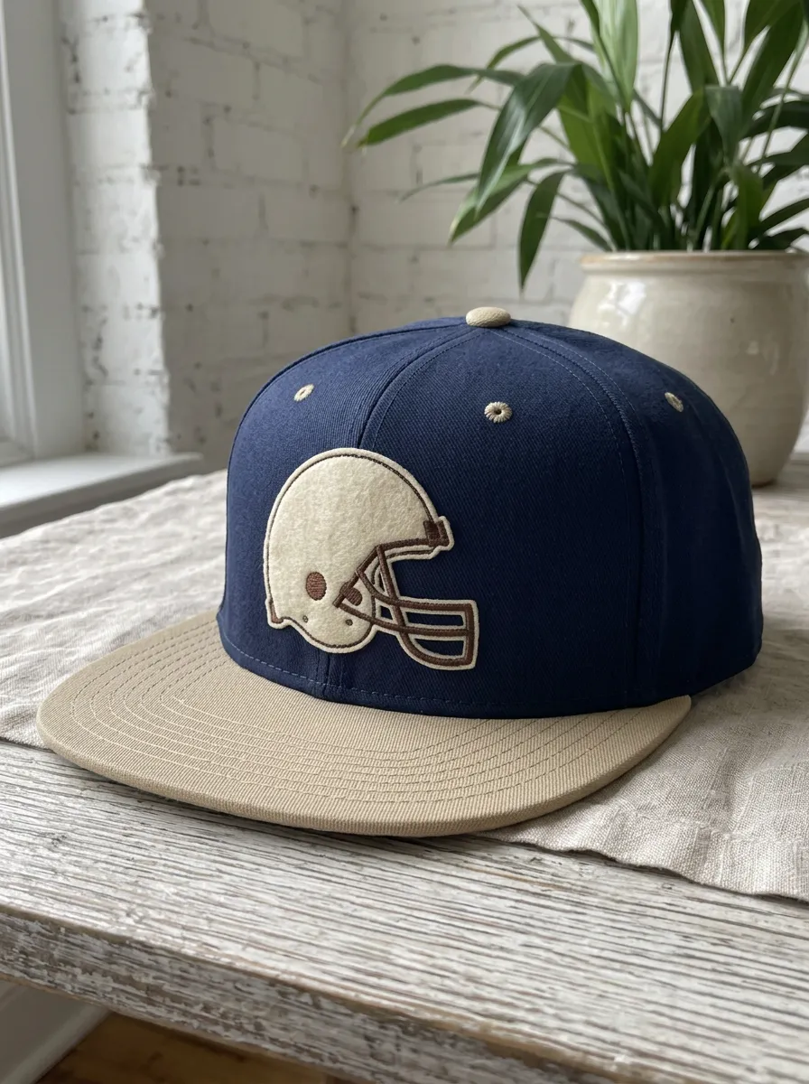Men's Retro Football Fan Helmet Embroidered Snapback Cap