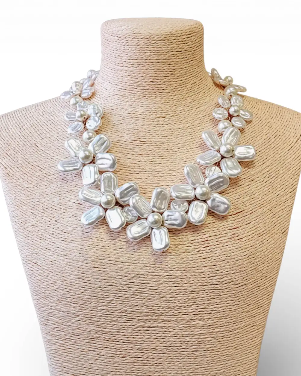 Floral Statement Pearl Necklace