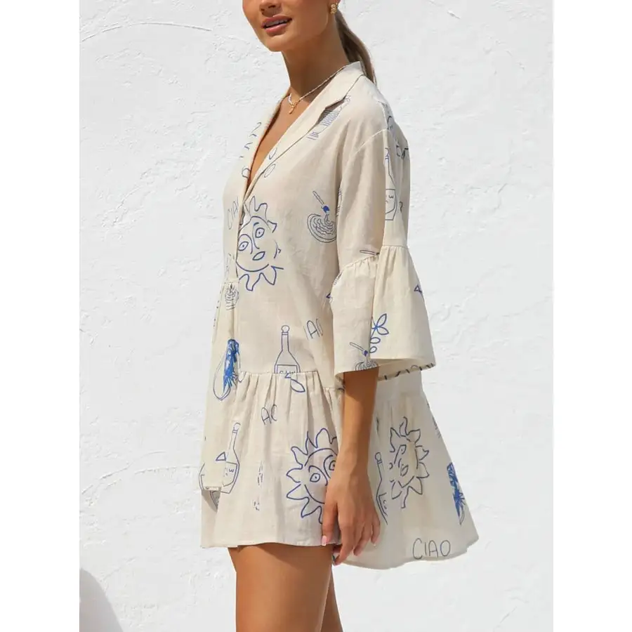 Button Detail Mini Dress