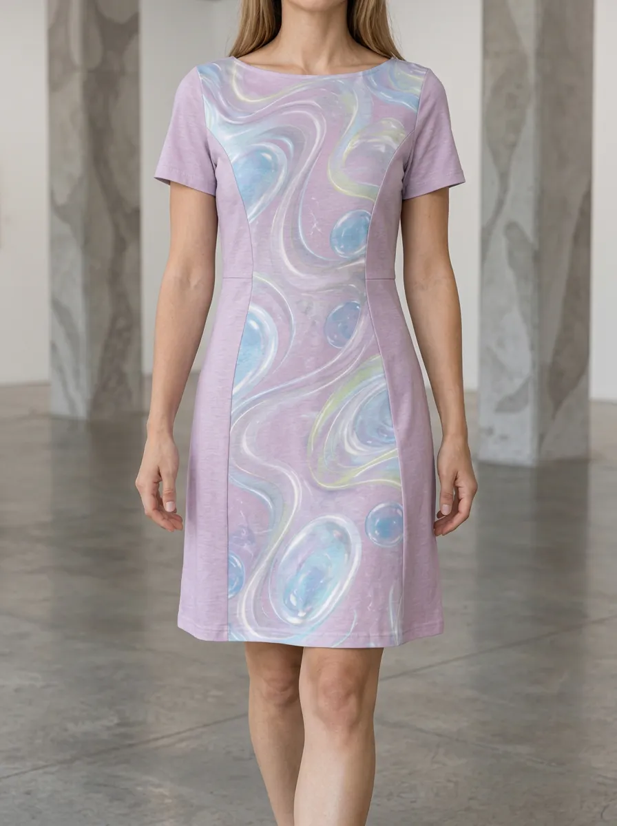 Women's Abstract Bubble Pattern Printed Dress