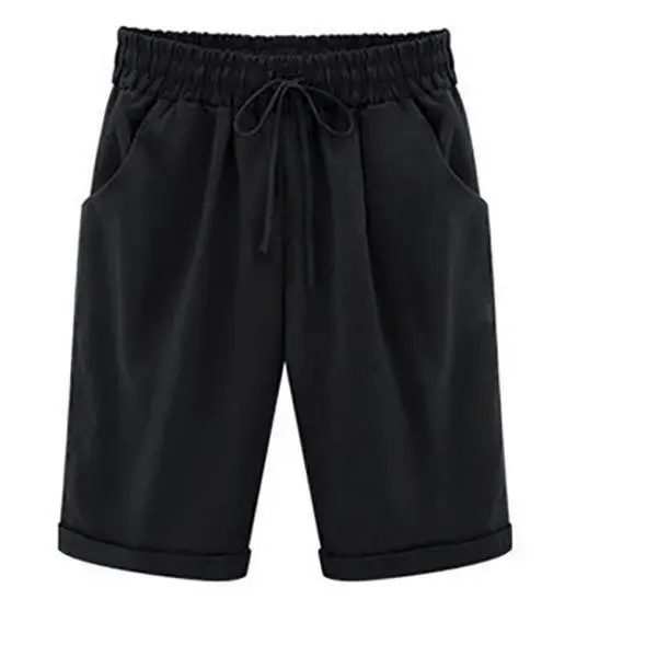 PLUS SIZE POCKETS CASUAL SHORTS