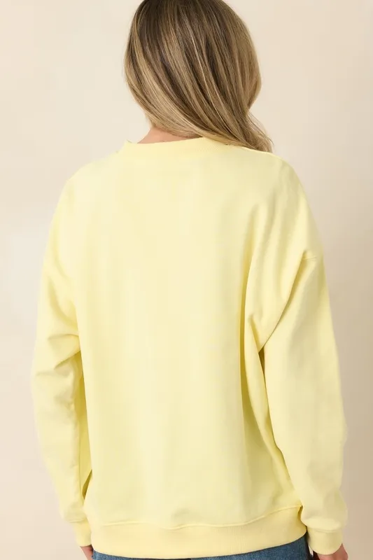 Yellow Graphic Crewneck Sweatshirt