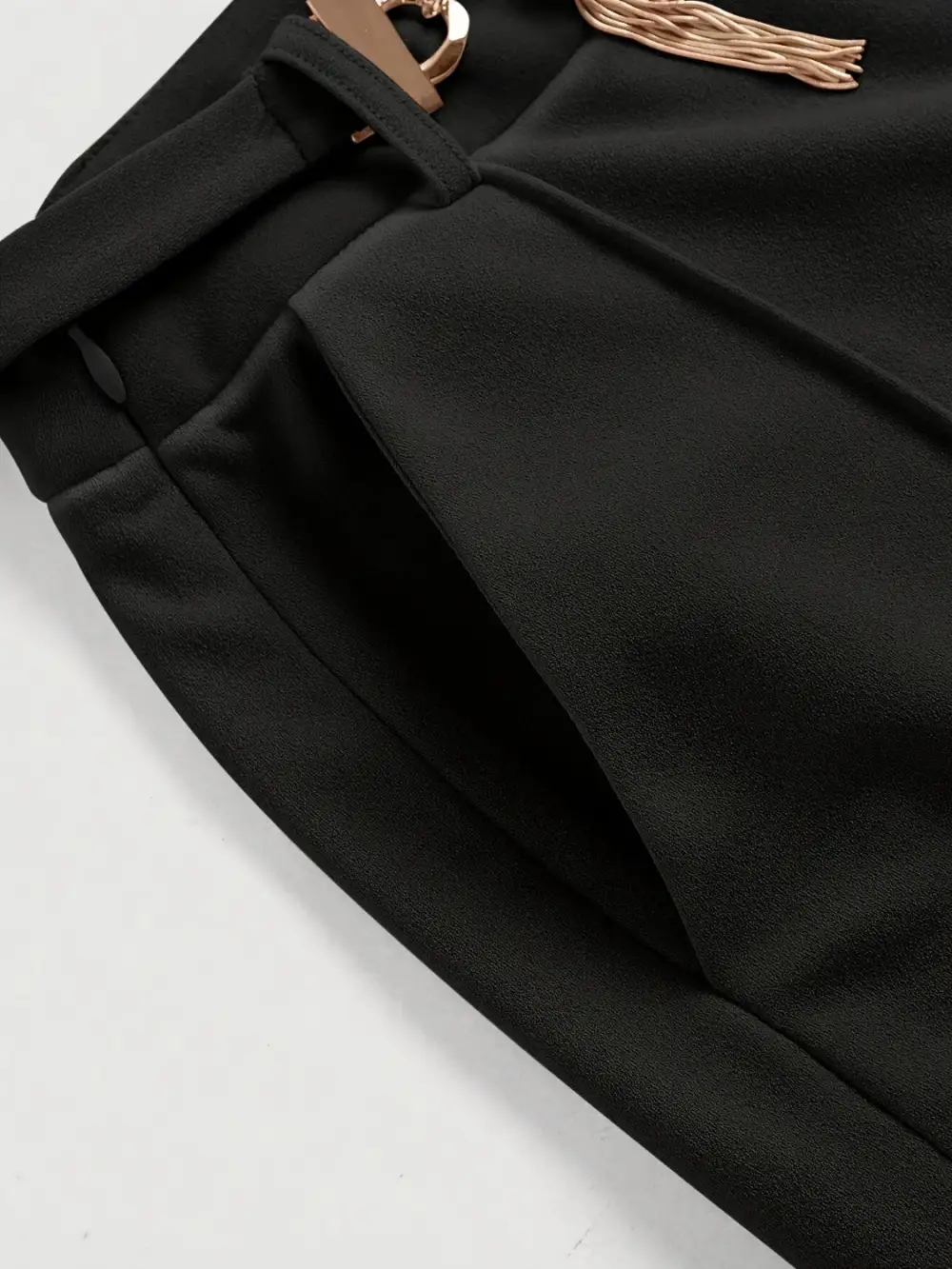 Chain Detail High Waist Pants