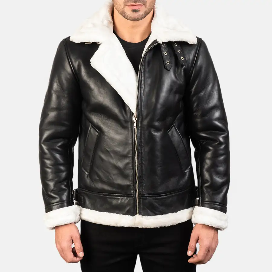 Men's Layered Bomber Leather Jacket