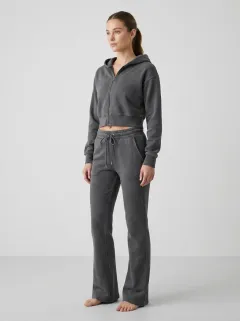 Women's Artisan Inspired Sport Inspired Cropped Hooded Jacket and Flare Pants Active Set