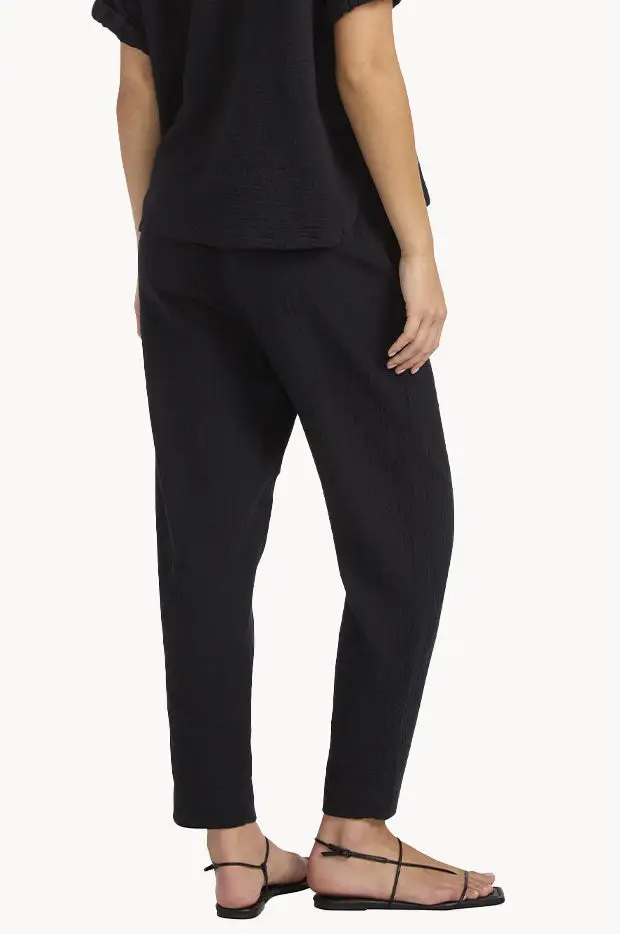 Drawcord Cotton Tapered Pants