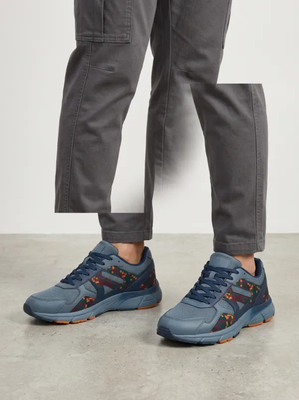 Men's Pixel Camo Pattern Printed Sneakers