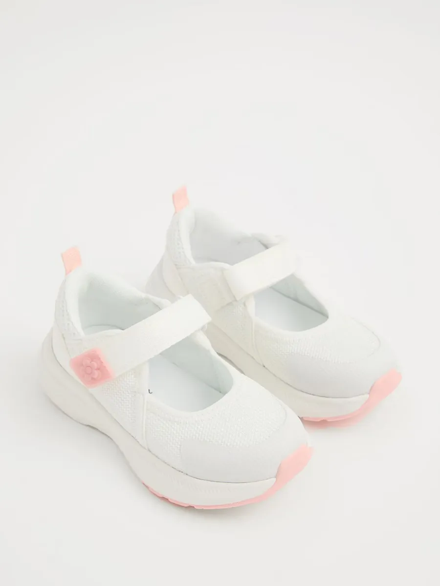 White Mesh Mary Jane Trainers