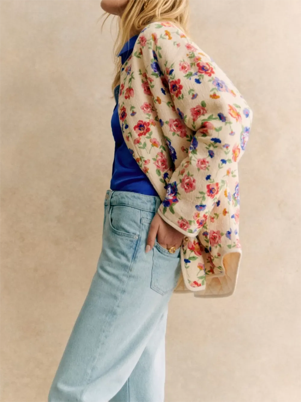 Plants Print Polyester Jacket