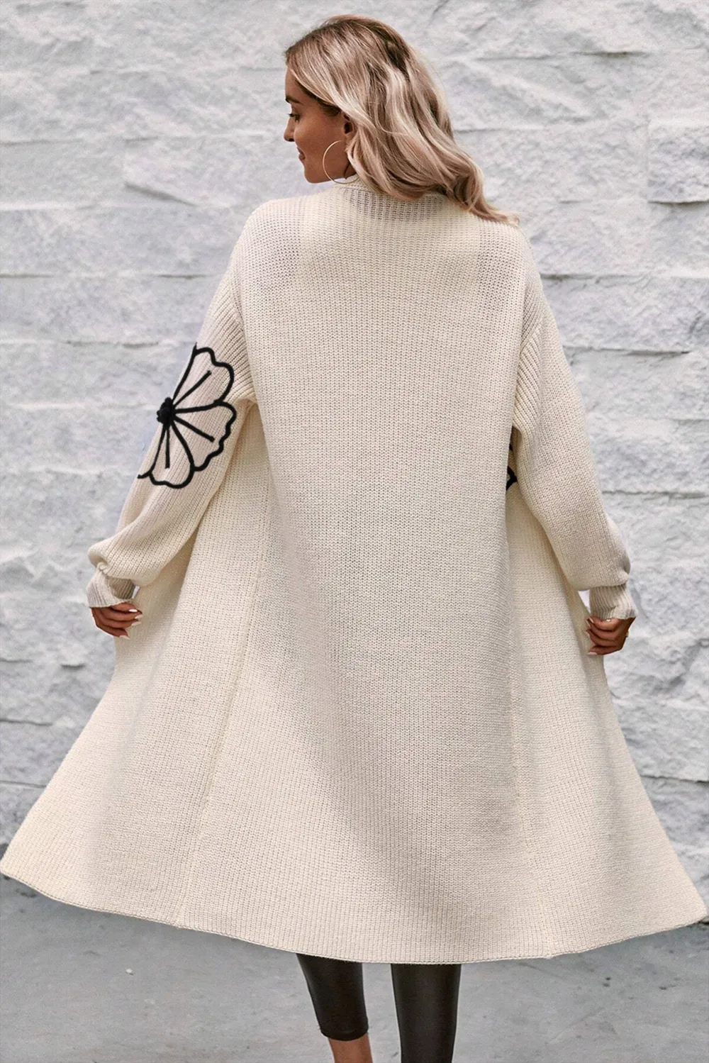 Soft Knit Open Front Drop Shoulder Longline Cardigan
