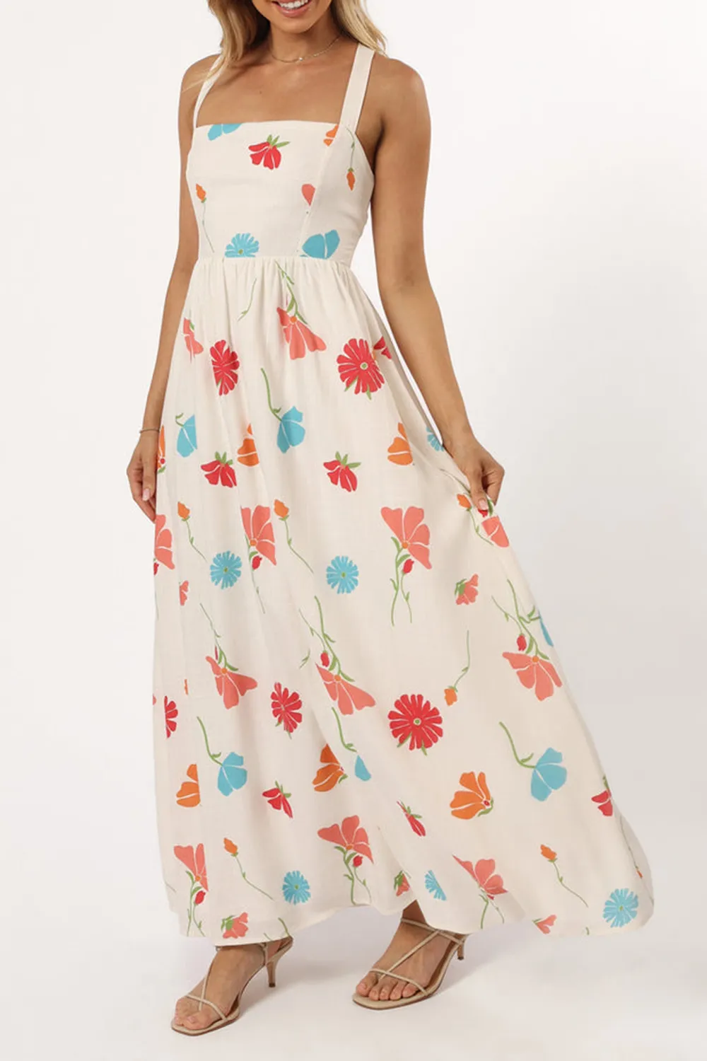SWEET PRINT STRAP DRESS