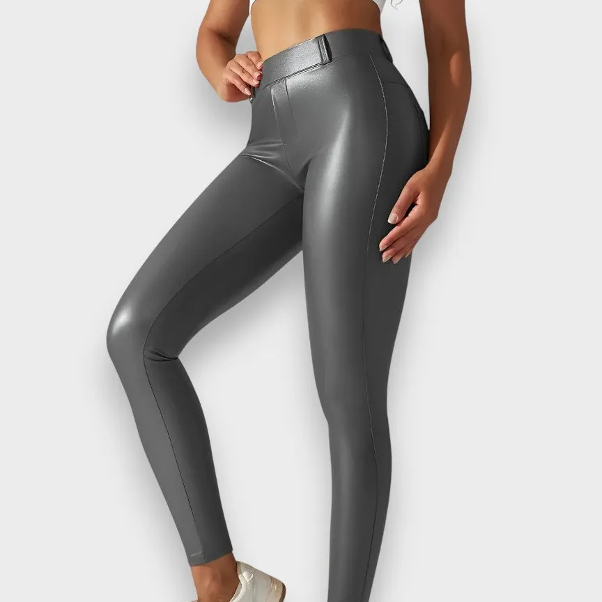 Faux Leather Shaping Leggings