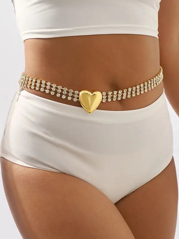 Heart Rhinestone Waist Chain