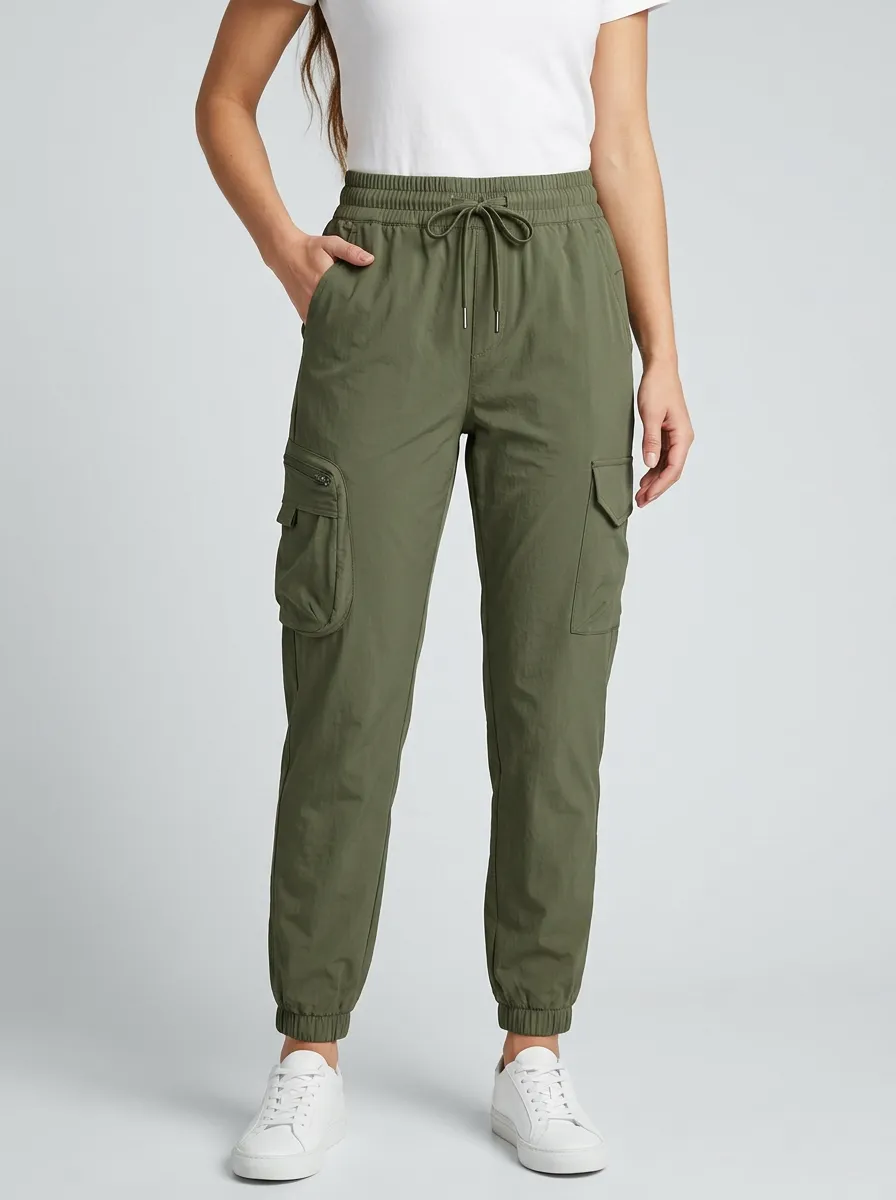 Elastic-Waist Breathable Casual Breathable Cargo Pants