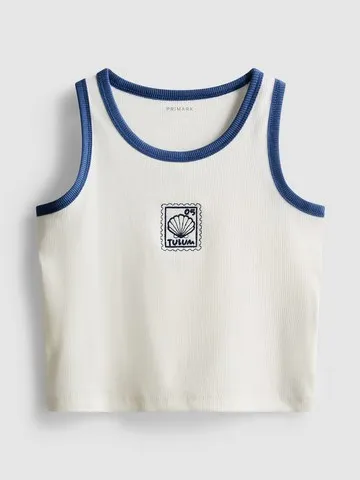 7-15yrs | Embroidered Ribbed Vest