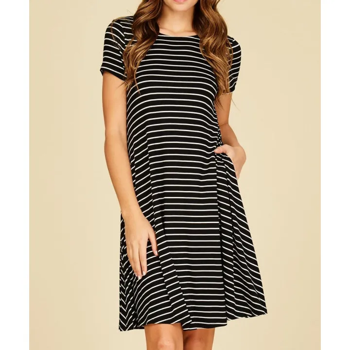 Print Short Sleeve Midi Dress