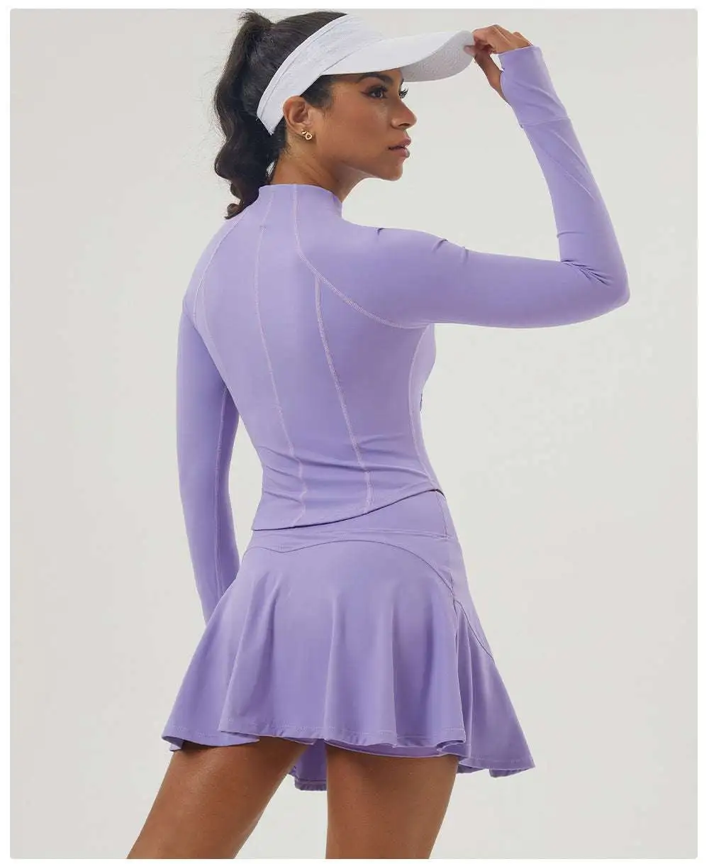 Zip-Front Tennis Jacket, Top and Skort Active Set